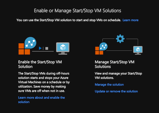 azure automation account start/stop vm enable