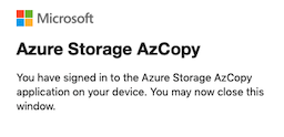 azure storage azcopy message