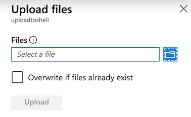 azure cloud shell upload panel